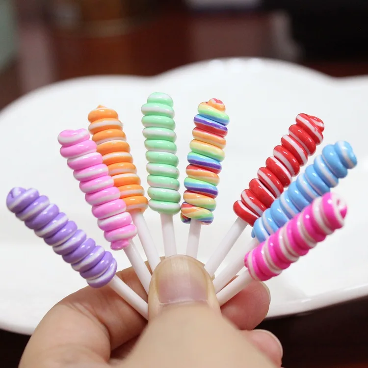 8 חתיכות רפש קסמי ממתקים Lollipop ממתקים רכים קליי רפש אביזרים חרוזים להכנת ציוד DIY רעיונות מלאכת יד