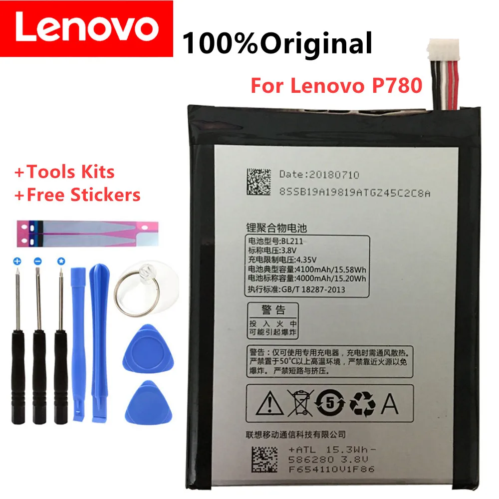 עבור Lenovo P780 סוללה BL211 4100MAh החלפה סוללה עבור Lenovo P780 טלפונים חכמים
