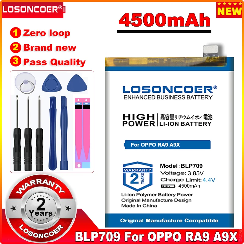 LOSONCOER 0 מחזור חדש 100% 4500mAh BLP709 סוללה עבור OPPO RA9 A9X סוללות