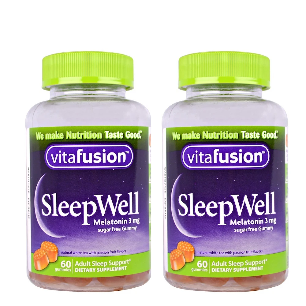 1bottle האמריקאי Vitafusion מלטונין ממתקים 60Caps SleepWell מלנין לישון עוד לילה לישון סיוע בריאות בריאות